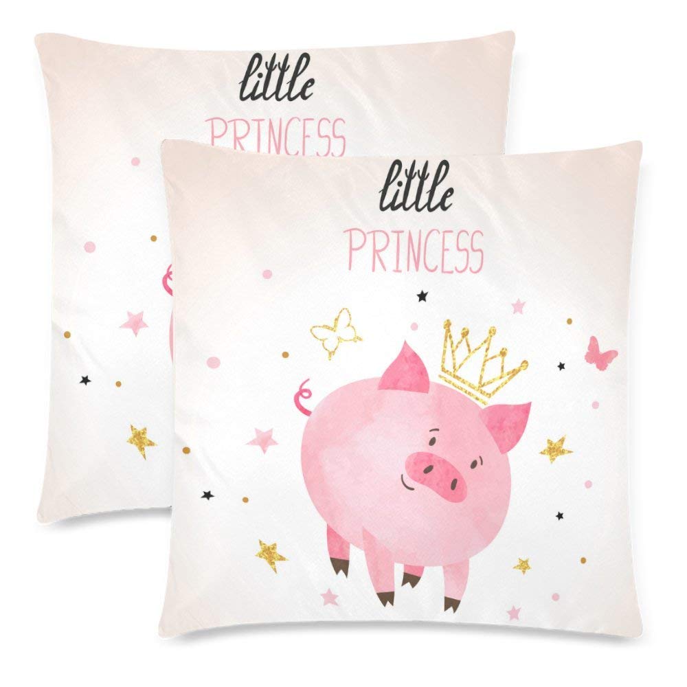 Little Princess Pig Throw Pillow Case Cushion Covers 18x18