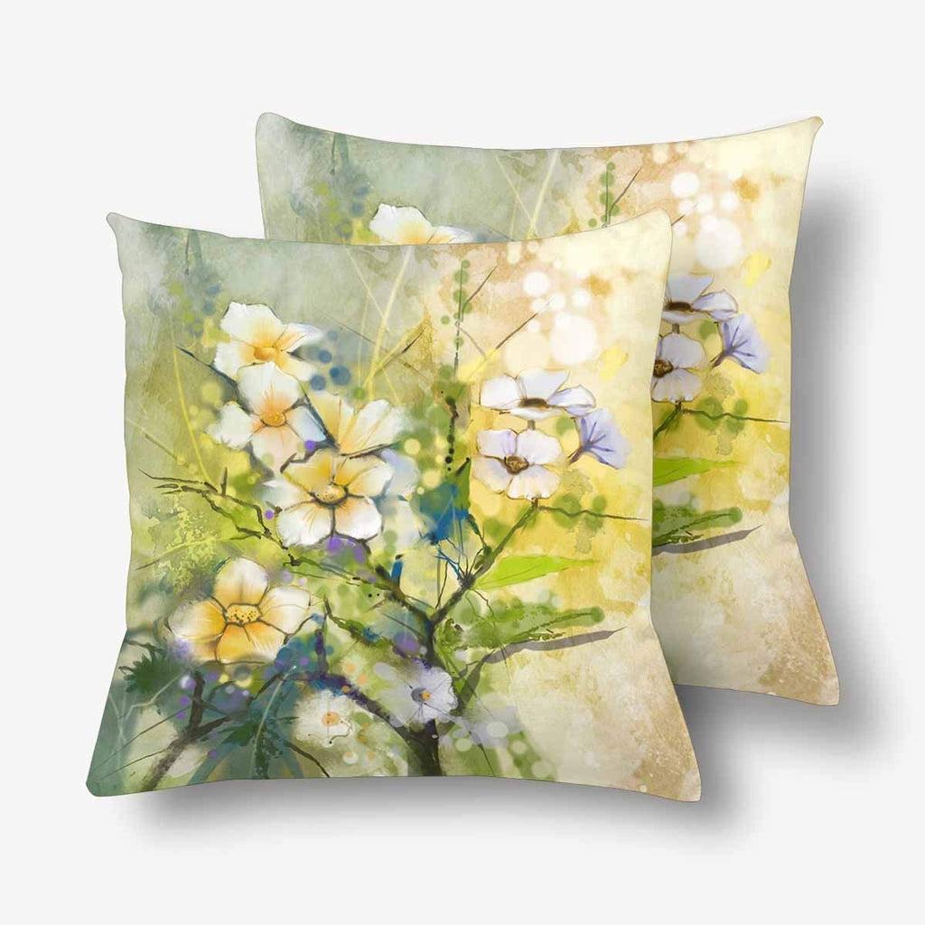 Japanese Cherry Blossoms Sakura Floral Spring Flower Seasonal Nature Throw Pillow Covers 18x18 Set of 2, Pillow Cushion Cases Pillowcase for Home Couch Sofa Bedding Decorative