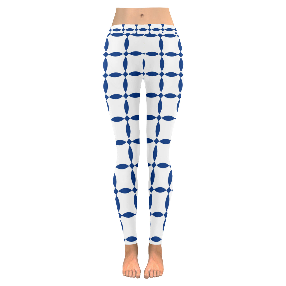 Buy Zenzzle Blue and White pattern Ladies capri Leggings plus size