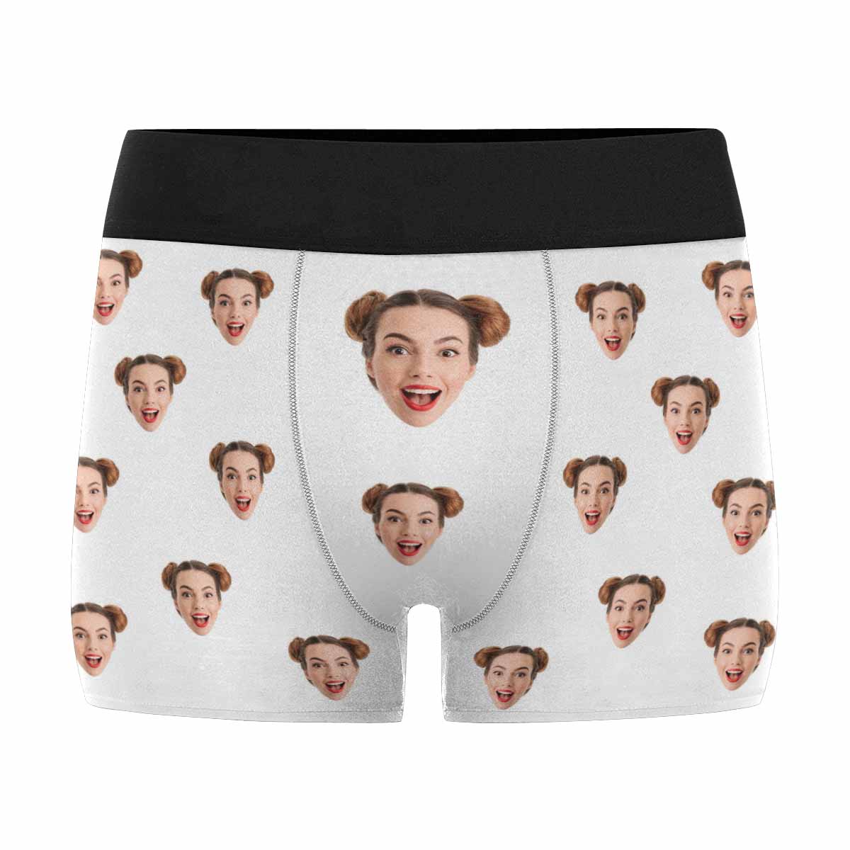 Custom Mens Boxer Briefs with Funny GF Face Personalized Fun Photo