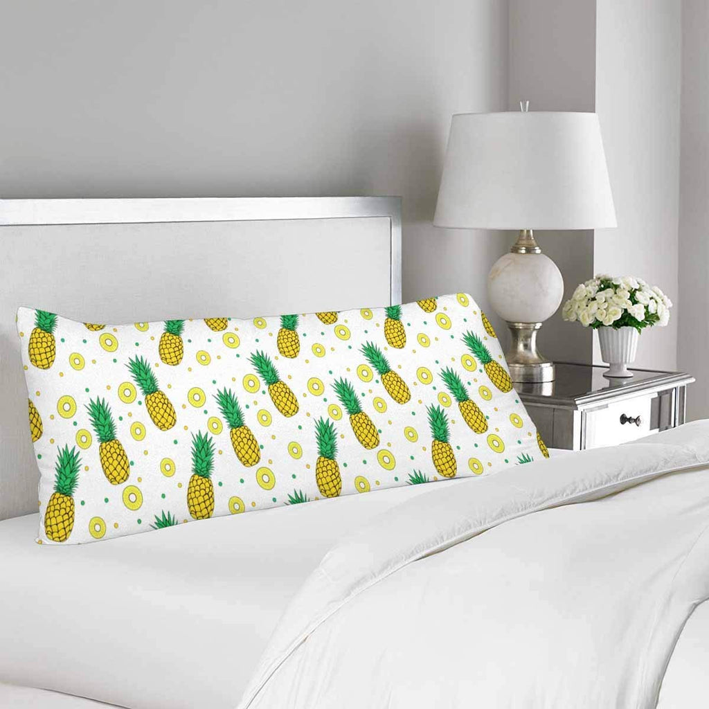 Summer Fruit Yellow Pineapple Body Pillow Covers Pillowcase with Zipper 21x60 Twin Sides