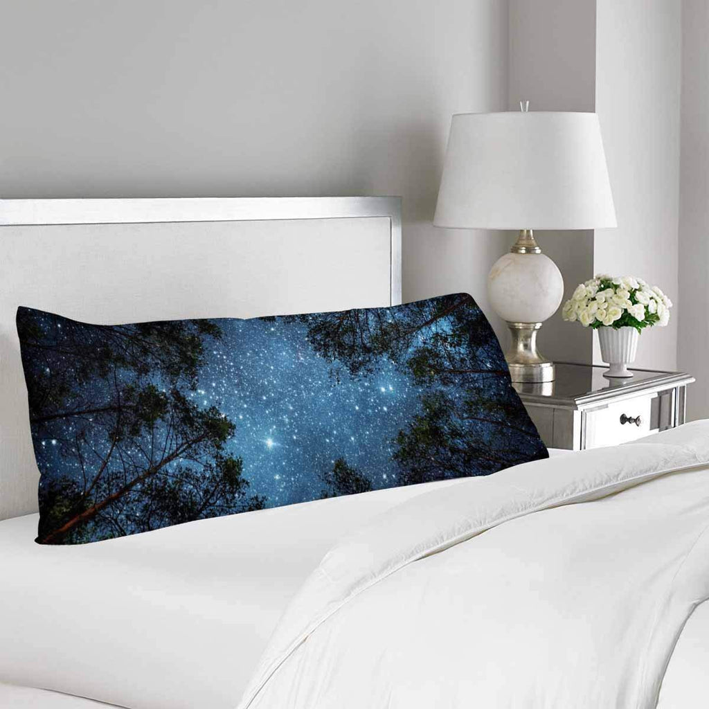 Night Sky Milky Way Tree Body Pillow Covers Pillowcase with Zipper 21x60 Twin Sides