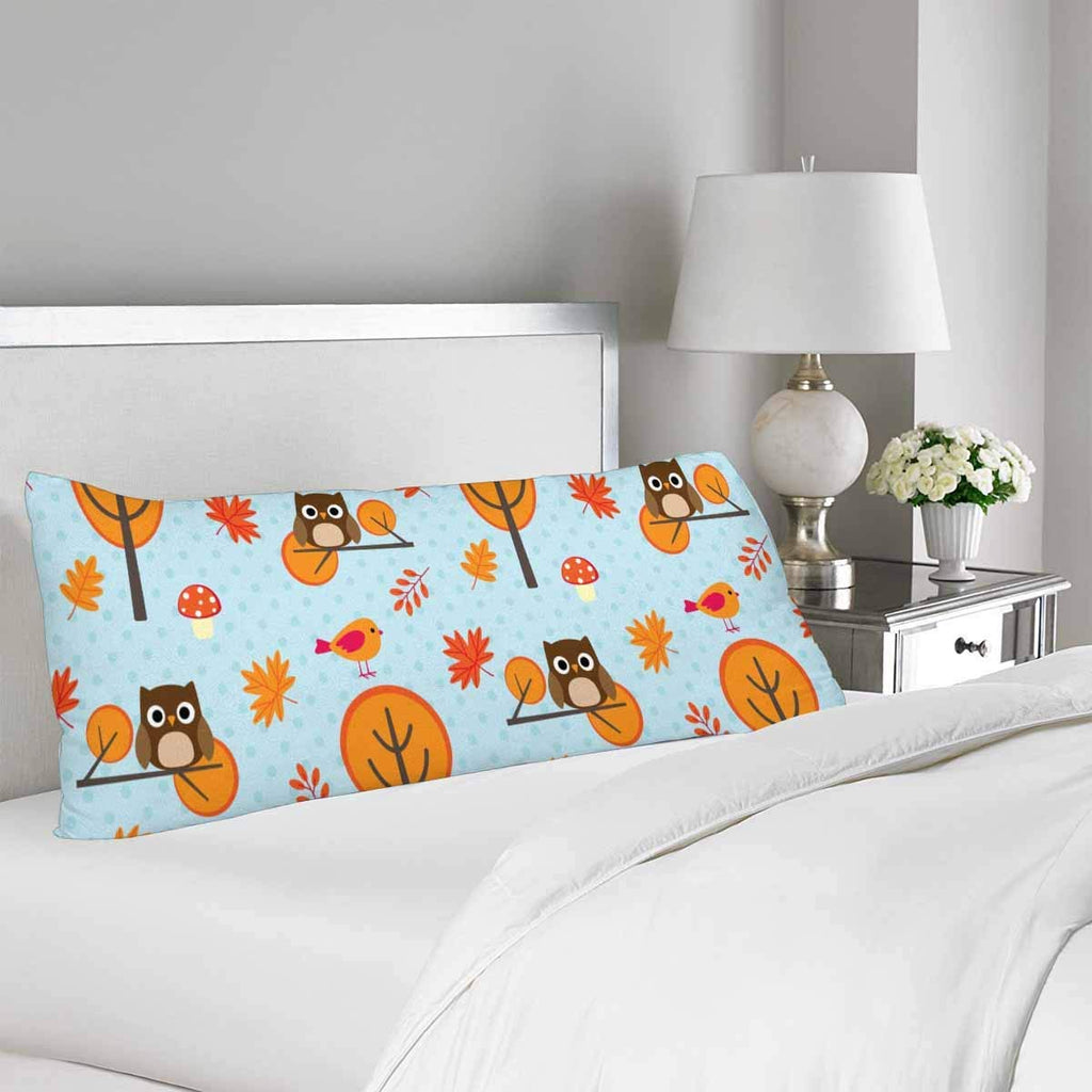 Fall Trees Owls Pillow Covers Pillowcase Zipper 21x60 Twin Sides