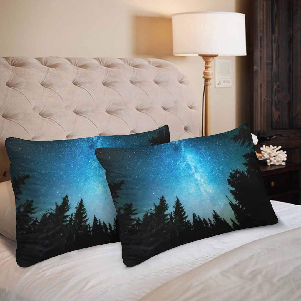 Night Sky Forest Tree Starry Night Pillow Cases Pillowcase Standard Size 20x30 Set of 2