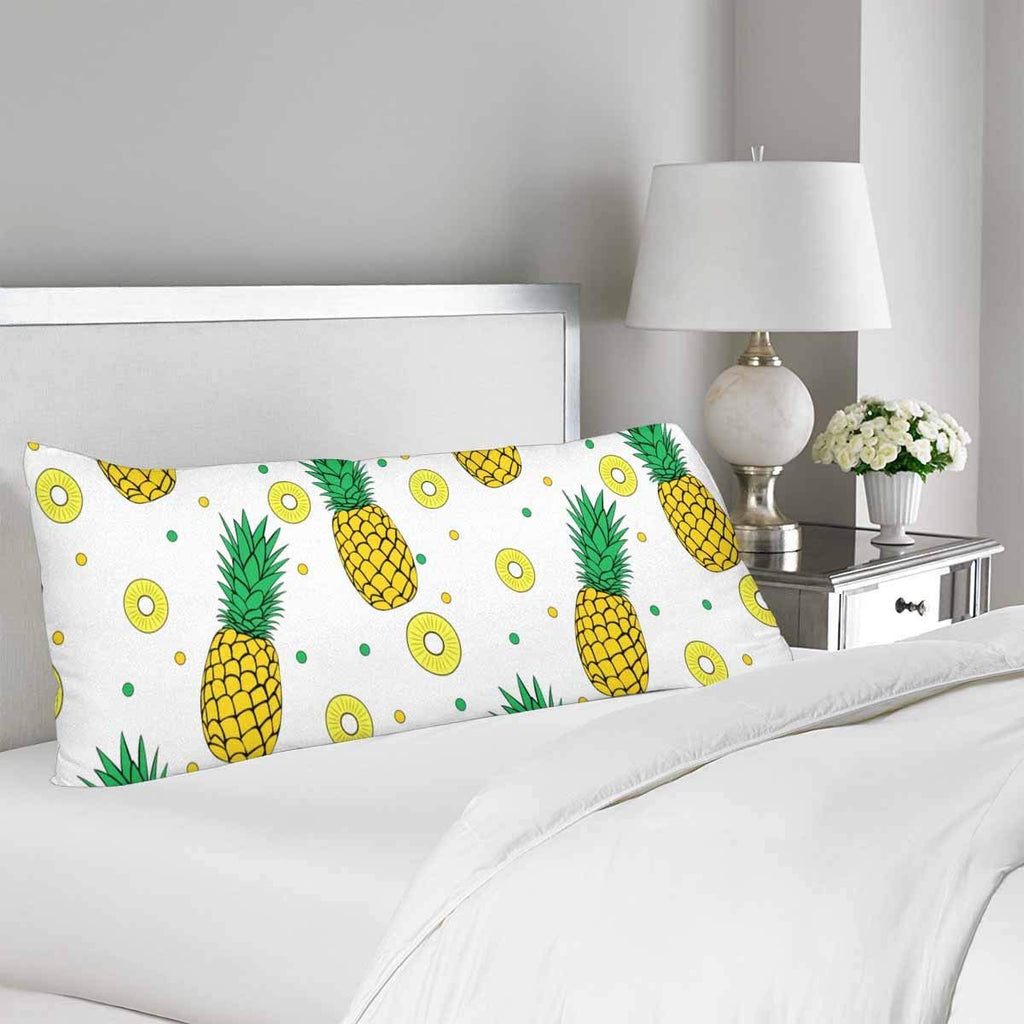 Summer Fruit Pineapple Body Pillow Covers Pillowcase with Zipper 21x60 Twin Sides