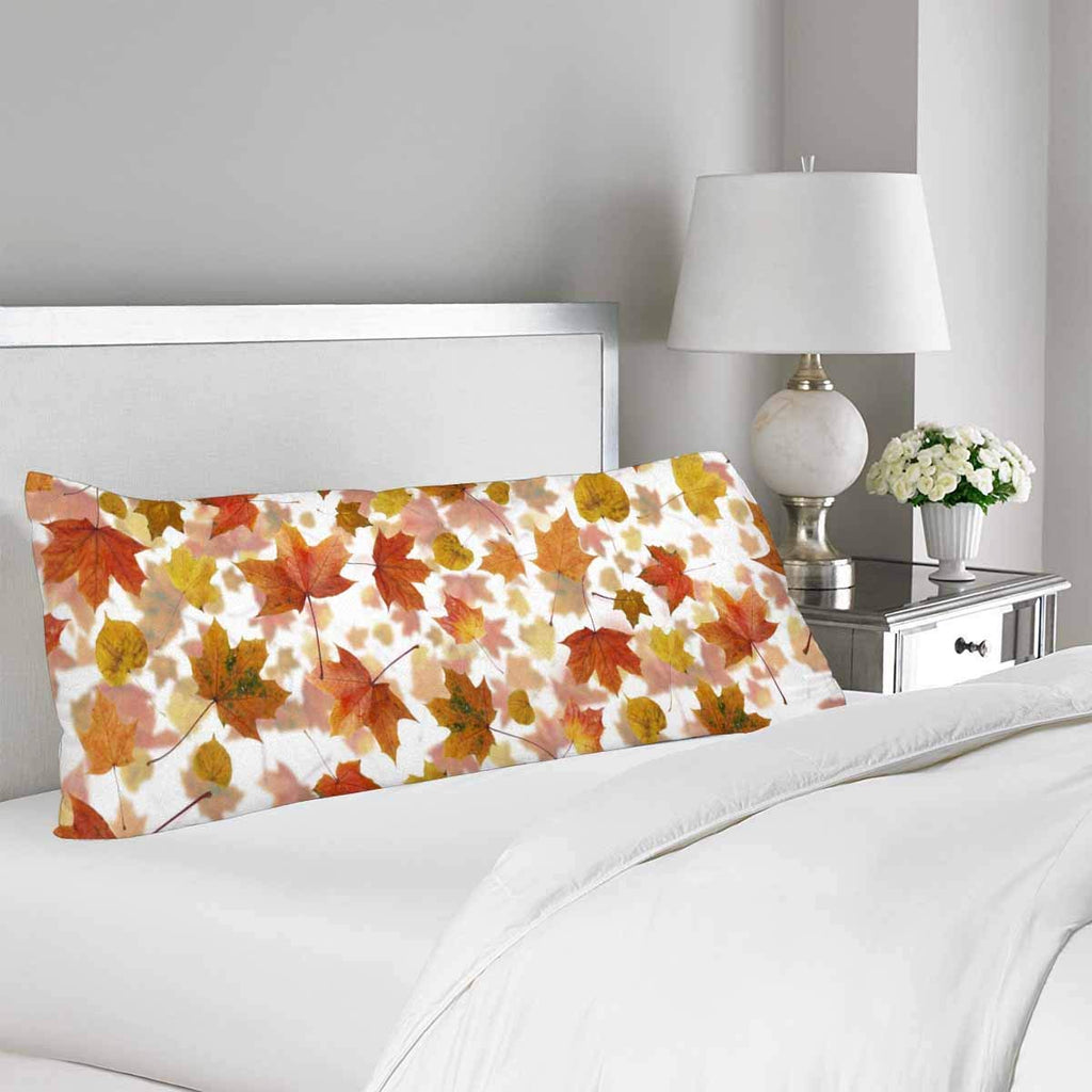 Fall Maple Leaves Pillow Covers Pillowcase Zipper 21x60 Twin Sides