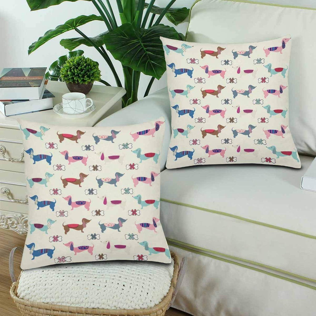 Dog Repeat Pattern Pillowcase Throw Pillow Covers 18x18 Set of 2, Pillow Sham Cases Protector for Home Couch Sofa Bedding Decorative