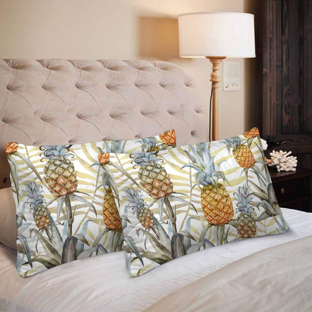 Watercolor Pineapple Palm Tree Pillow Cases Pillowcase Standard Size 20x30 Set of 2