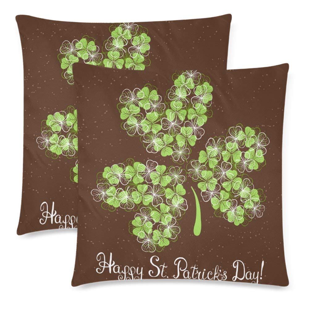 Patrick's day with Three Leaf Clover Throw Pillow Covers 18x18