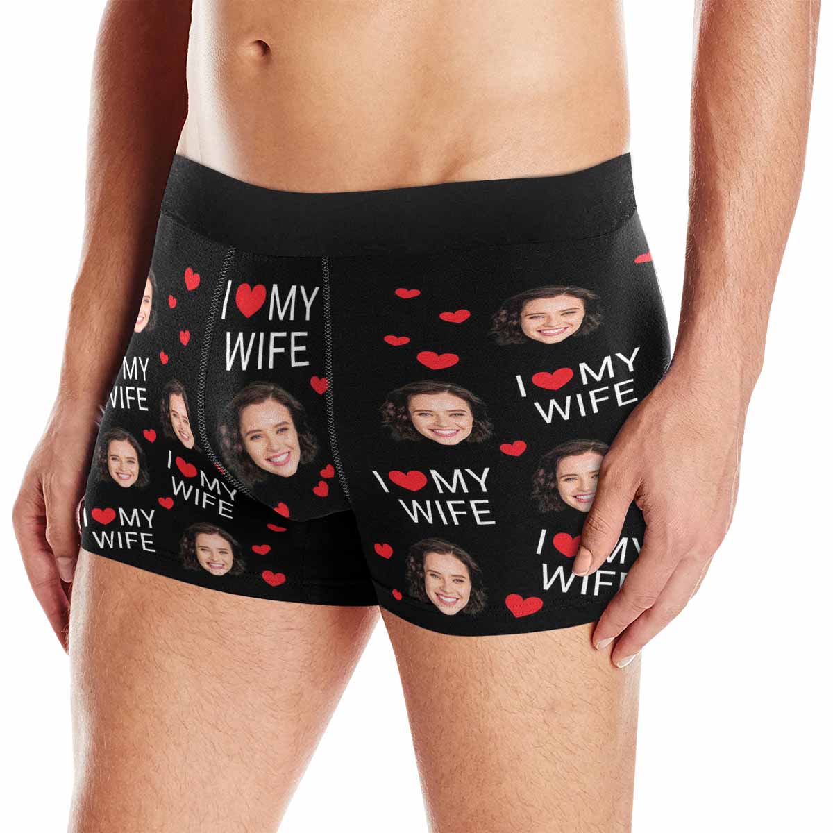 Boxers with face I love my wife text on Custom boxer with face design –  Zenzzle